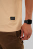 Solid Beige Half Sleeves T-Shirt For Men Baggy Fit