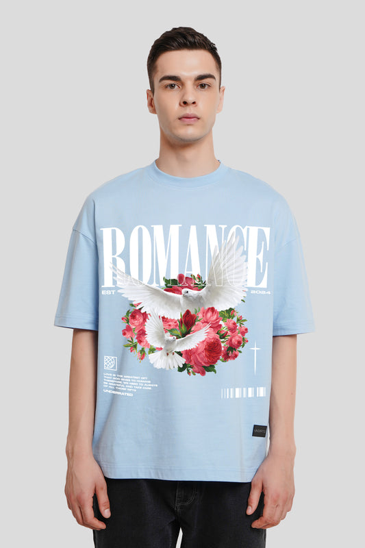 Romance Powder Blue Printed T-Shirt