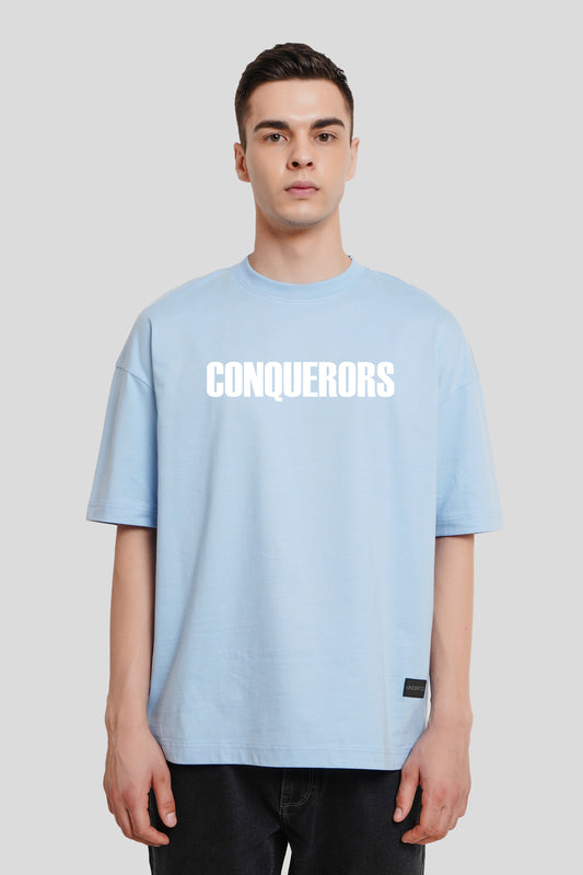 More Than Conquerors Powder Blue Printed T-Shirt