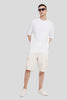Solid White Half Sleeves T-Shirt For Men Baggy Fit