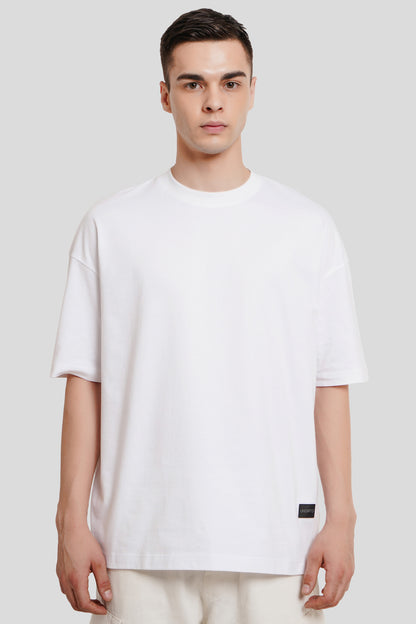 Solid White Half Sleeves T-Shirt For Men Baggy Fit