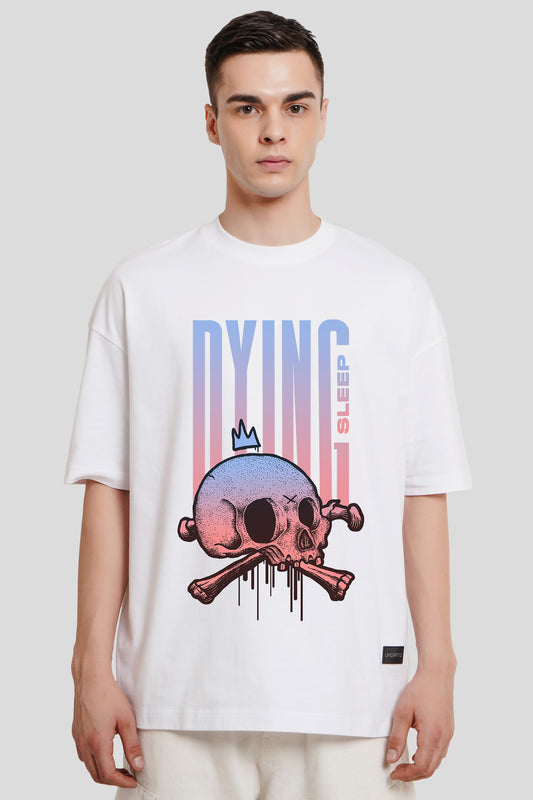 Dying Sleep White Printed T-Shirt