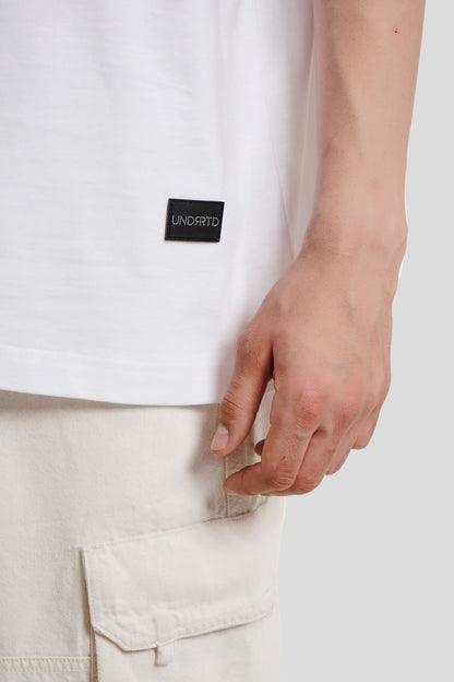 Solid White Half Sleeves T-Shirt For Men Baggy Fit