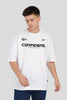 Confident Typographic White Baggy Fit T-Shirt Men Pic 1