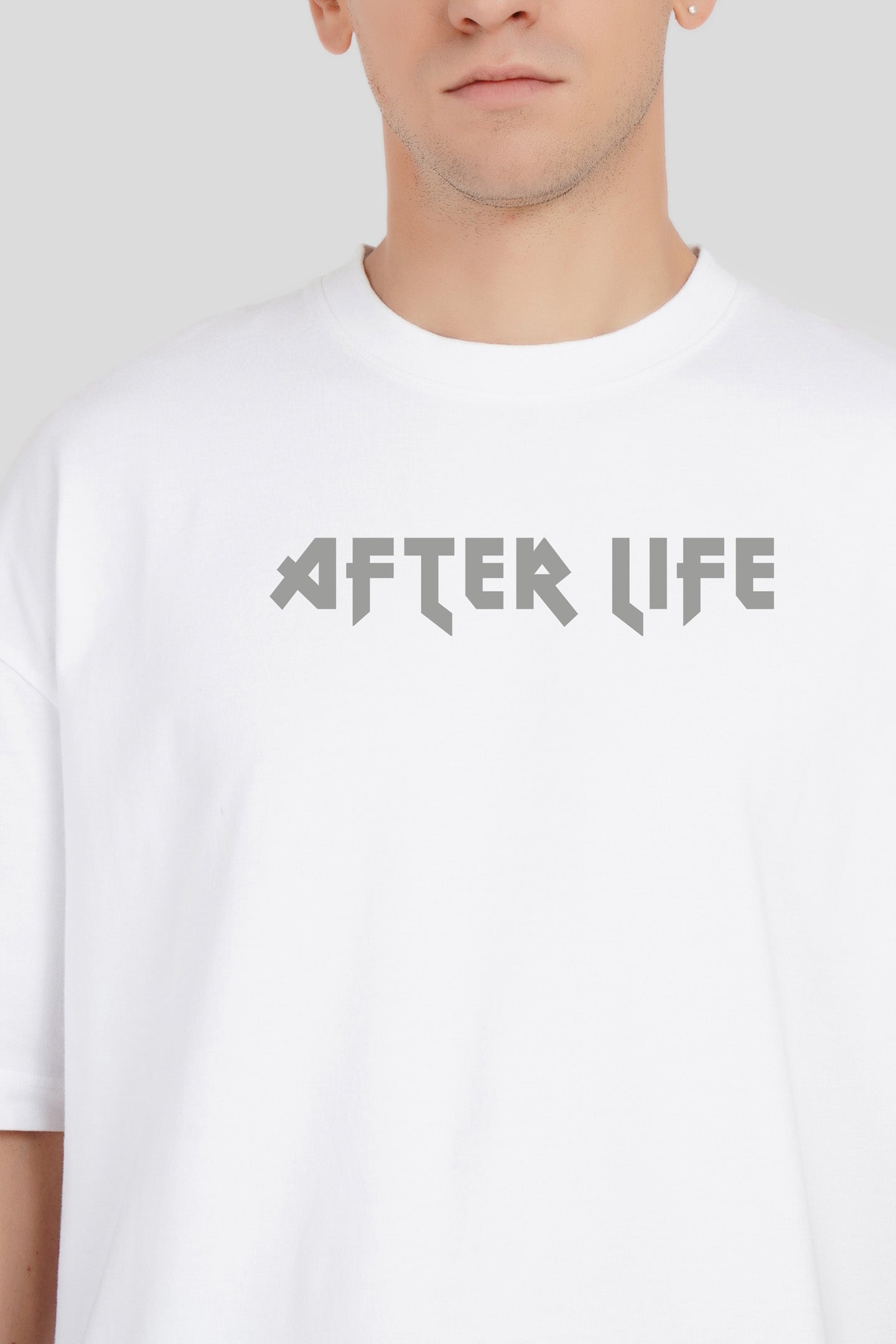 After Life White Baggy Fit T-Shirt Men Pic 4