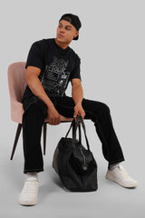City Tour Drop Black Oversized Fit T-Shirt Men Pic 3