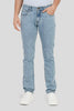 Sky Blue Low Rise Men's Straight Jeans Pic 1