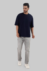 Light Grey Mid Rise Men's Baggy Jeans Pic 4