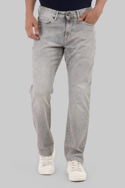 Light Grey Mid Rise Men's Baggy Jeans Pic 1