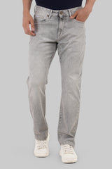 Light Grey Mid Rise Men's Baggy Jeans Pic 1