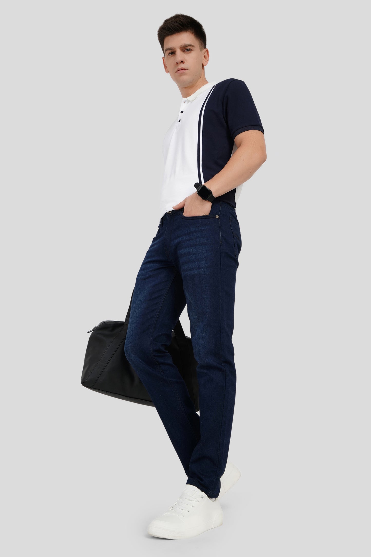 Indigo Mid Rise Men's Slim Fit Jeans Pic 2