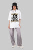 Money Golden Power White Baggy Fit T-Shirt Women
