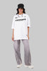 Confident Typographic White Baggy Fit T-Shirt Women Pic 4