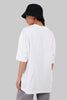 Solid White Half Sleeves T-Shirt For Women Baggy Fit