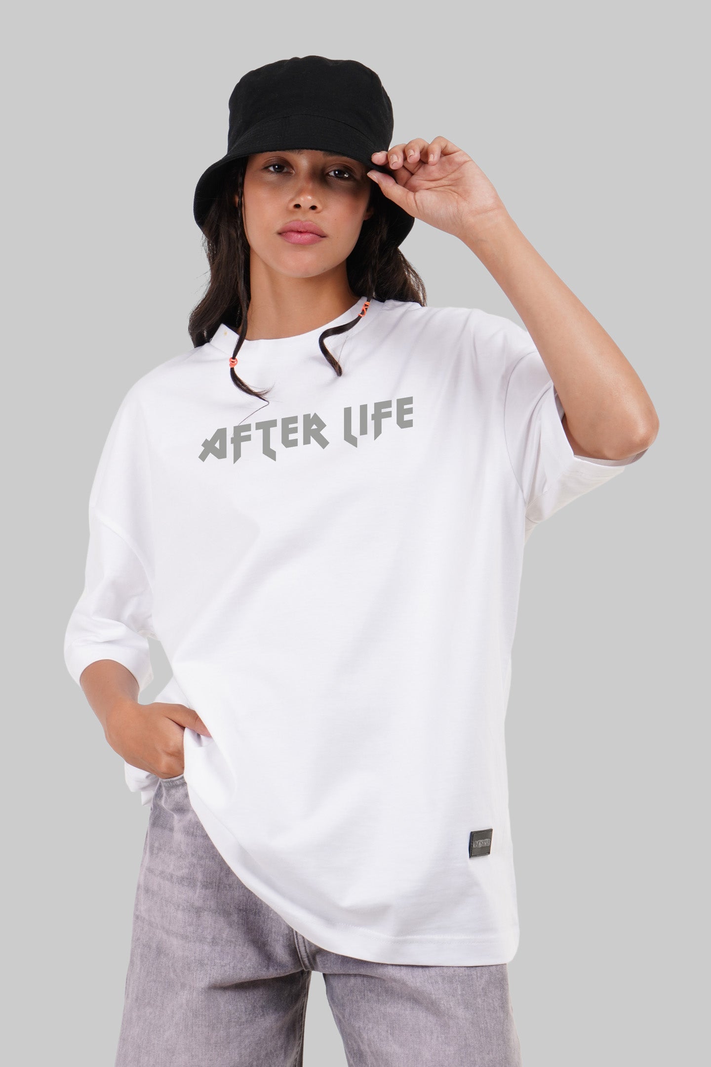 After Life White Baggy Fit T-Shirt Women Pic 1