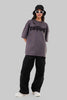 Trust Issue Dark Grey Baggy Fit T-Shirt Women Pic 2