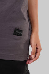 Connected Eyes Dark Grey Baggy Fit T-Shirt Women