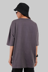 Connected Eyes Dark Grey Baggy Fit T-Shirt Women