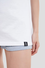 Cafe Underrated Club White Boyfriend Fit T-Shirt Women Pic 3