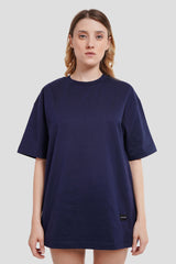 Bad Influence Navy Blue Oversized Fit T-Shirt Women
