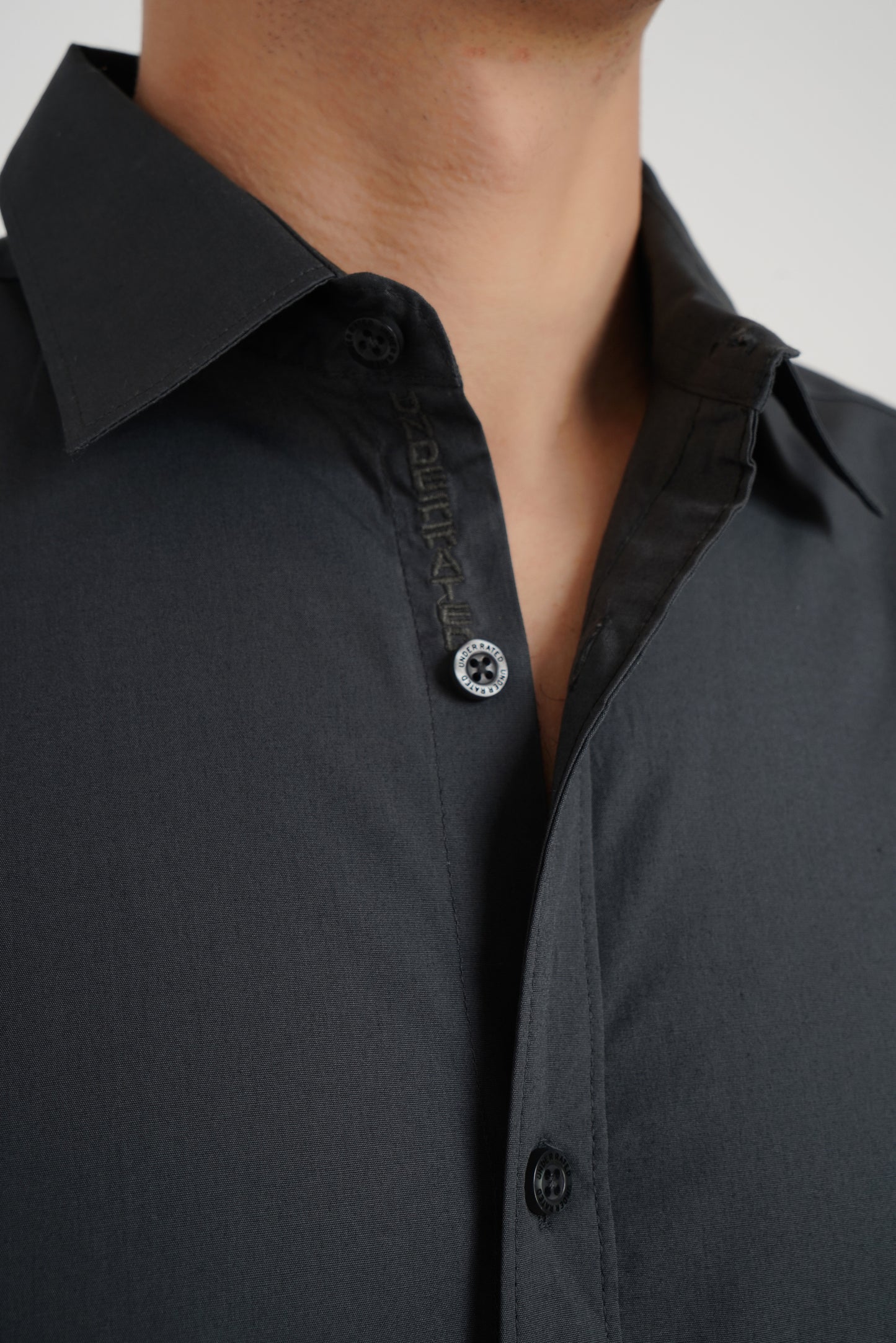 Dark Grey Solid Slim Fit Shirt