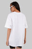 Simple Flowers White Oversized Fit T-Shirt Women Pic 2