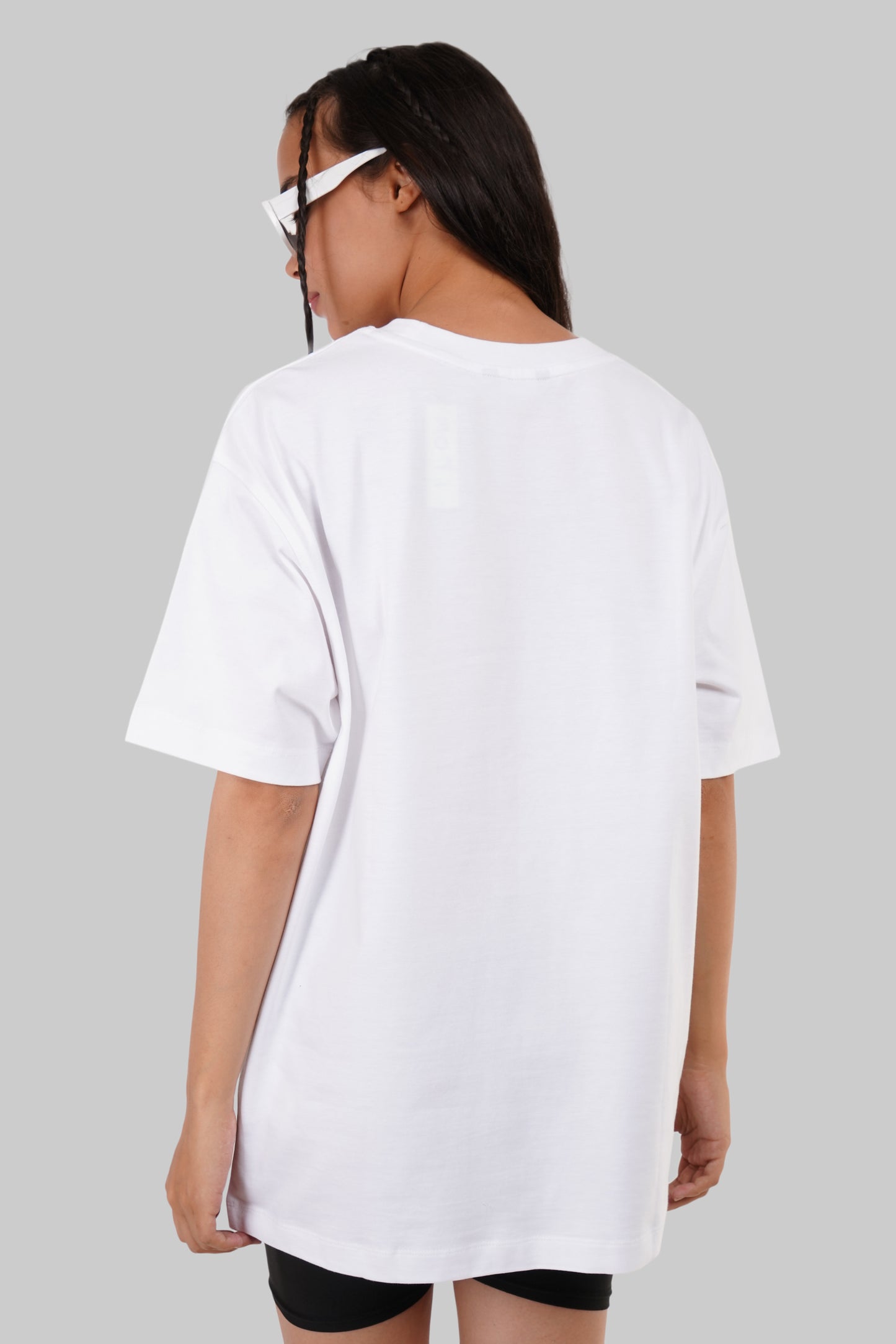 Badass Teddy White Oversized Fit T-Shirt Women