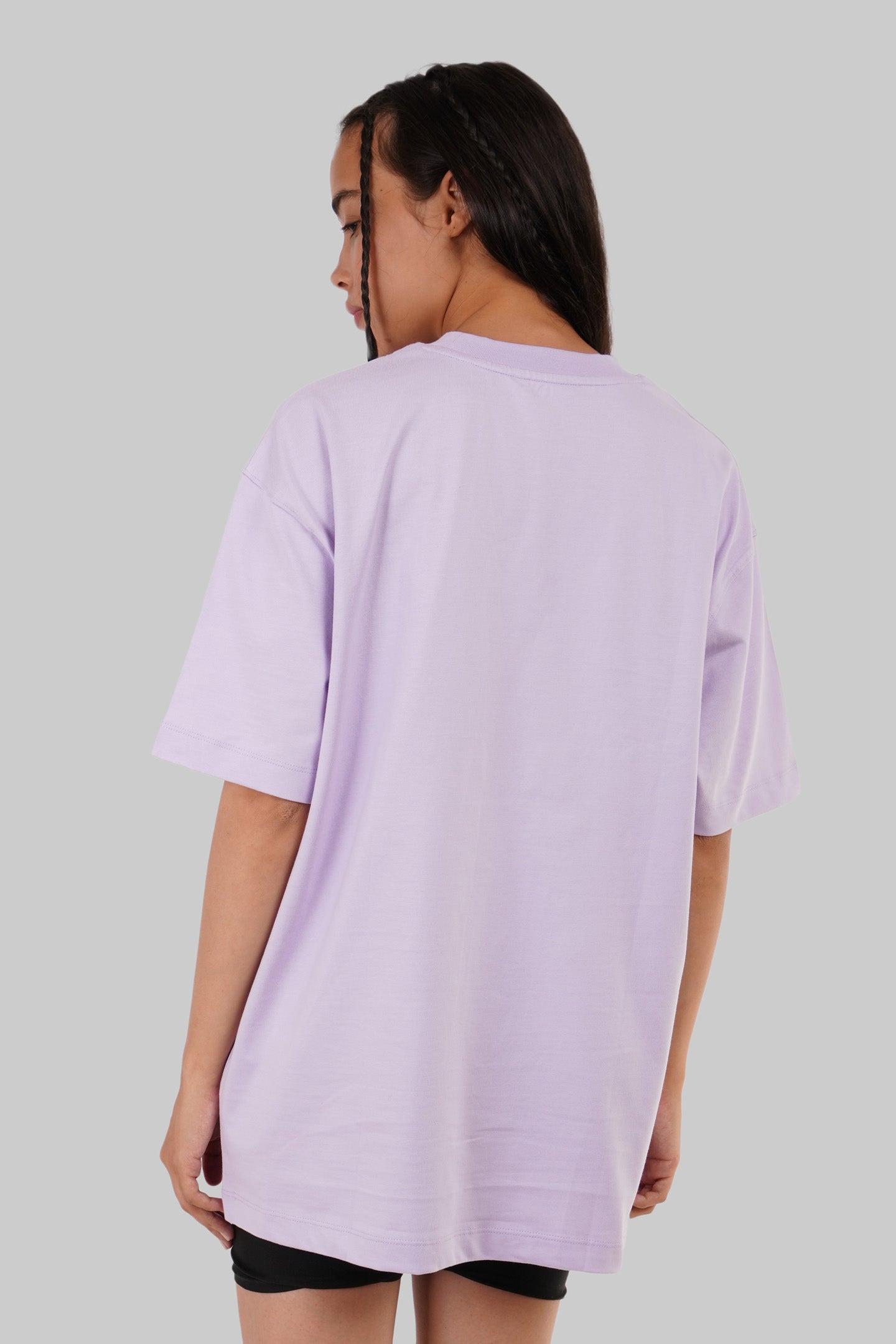 Scary Snakes Lavender Oversized Fit T-Shirt Women Pic 3
