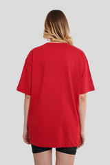 Solid Red Half Sleeves T-Shirt For Women Oversized Fit
