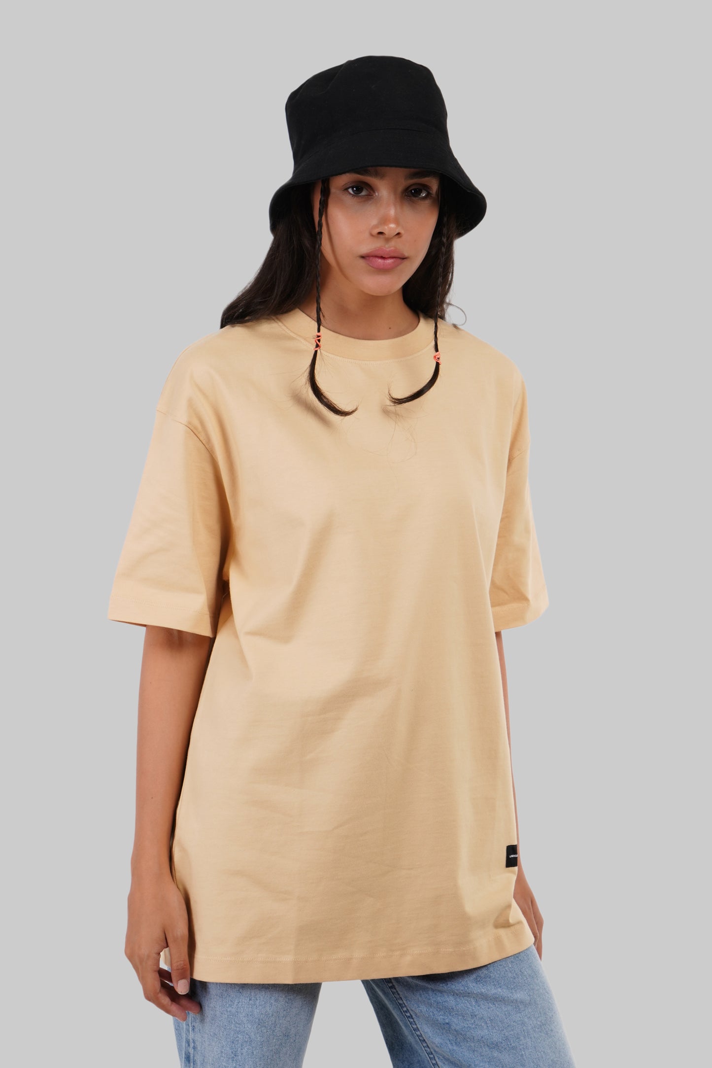Palm Beige Oversized Fit T-Shirt Women