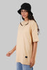 Tropical Vacation Beige Oversized Fit T-Shirt Women Pic 4