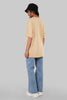 Anime Lady Beige Oversized Fit T-Shirt Women Pic 4