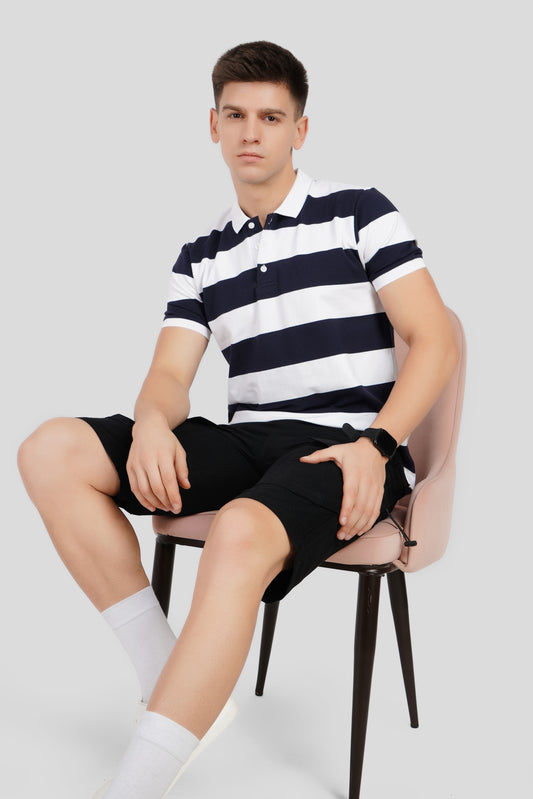 Navy Blue Rugby Polo T-Shirt