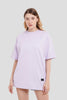 Solid Lilac Half Sleeves T-Shirt For Women Oversized Fit