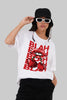 Blah White Boyfriend Fit T-Shirt Women Pic 3