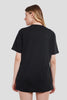 Doodled Print Black Boyfriend Fit T-Shirt Women