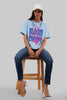 Bloom Evolve Sky Blue Boyfriend Fit T-Shirt Women Pic 3