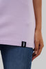 Solid Lilac Half Sleeves T-Shirt For Women Boyfriend Fit