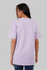Solid Lilac Half Sleeves T-Shirt For Women Boyfriend Fit