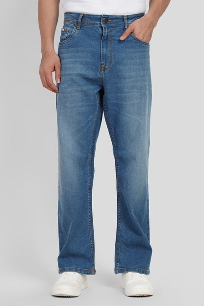 Blue High Rise Men's Bootcut Jeans Pic 1