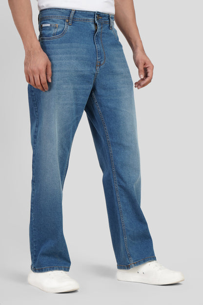 Blue High Rise Men's Bootcut Jeans Pic 4