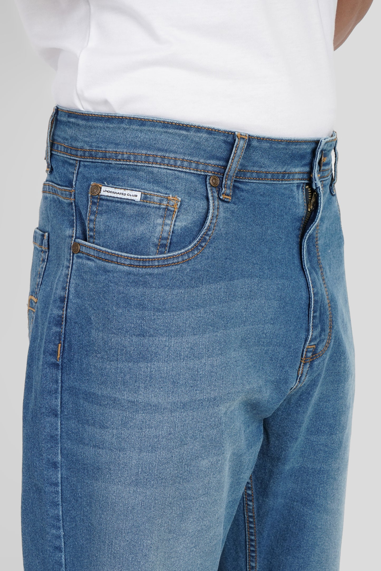 Blue High Rise Men's Bootcut Jeans Pic 5