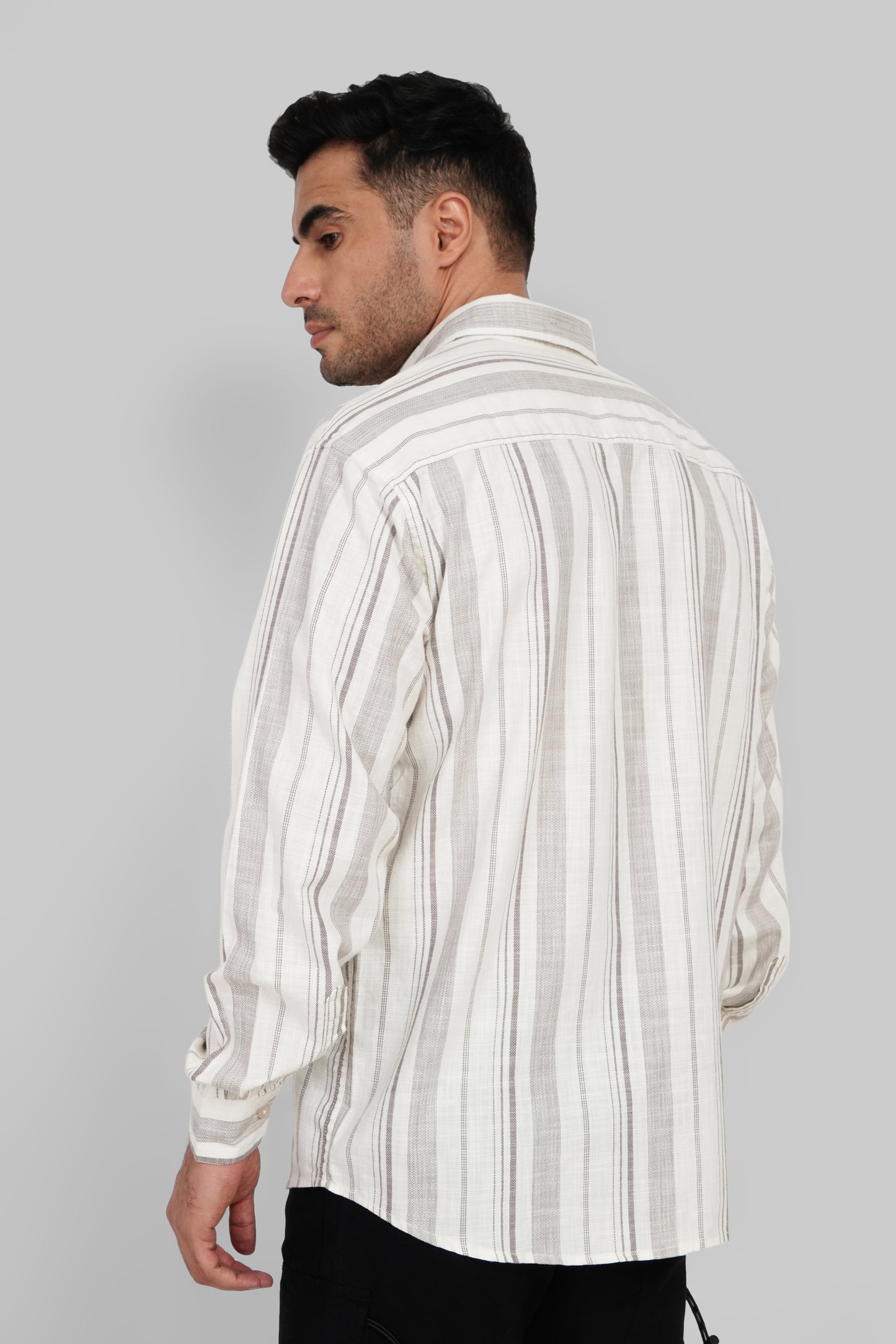 Light Brown Striped Shirt
