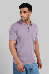 Men's Polo Neck T-shirt Combo - Pack of 2 Solid Essentials Lavender and White