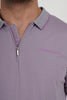 Men's Polo Neck T-shirt Combo - Pack of 2 Solid Essentials Black and Lavender Pic 3
