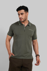 Men's Polo Neck T-shirt Combo - Pack of 2 Solid Essentials Black and Green