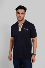 Men's Polo Neck T-shirt Combo - Pack of 2 Underrated Essentials - Beige and Navy