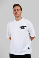 Shady's Back Black Printed White Baggy Fit T-Shirt Men Pic 2