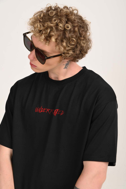 Smoky Labubu Demon Black Baggy Fit T-Shirt Men Pic 2
