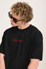 Smoky Labubu Demon Black Baggy Fit T-Shirt Men Pic 2